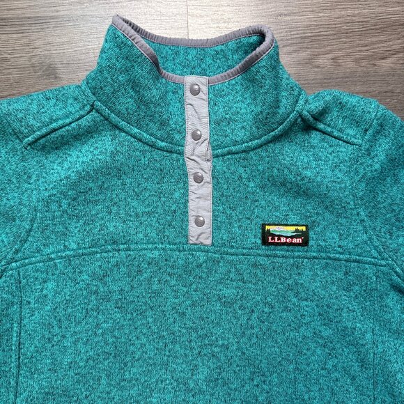 L.L. Bean Women's Sweater Fleece Pullover - Turquoise - Picture 2 of 6